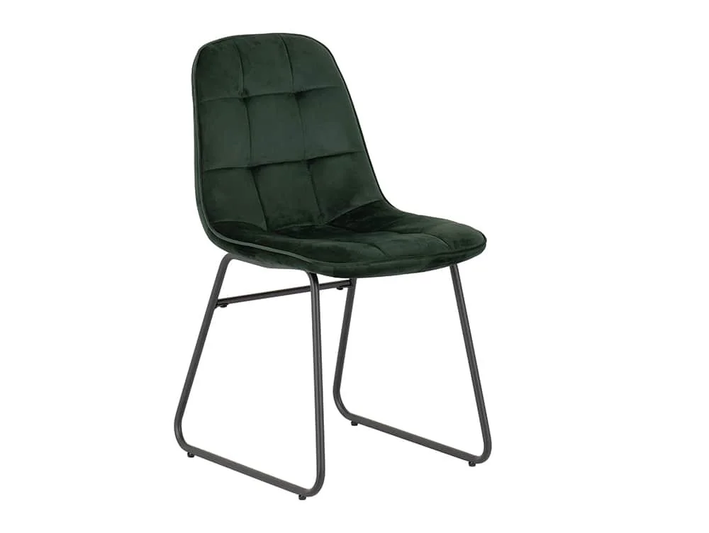 Seconique Seconique Lukas Set of 2 Green Velvet Dining Chairs