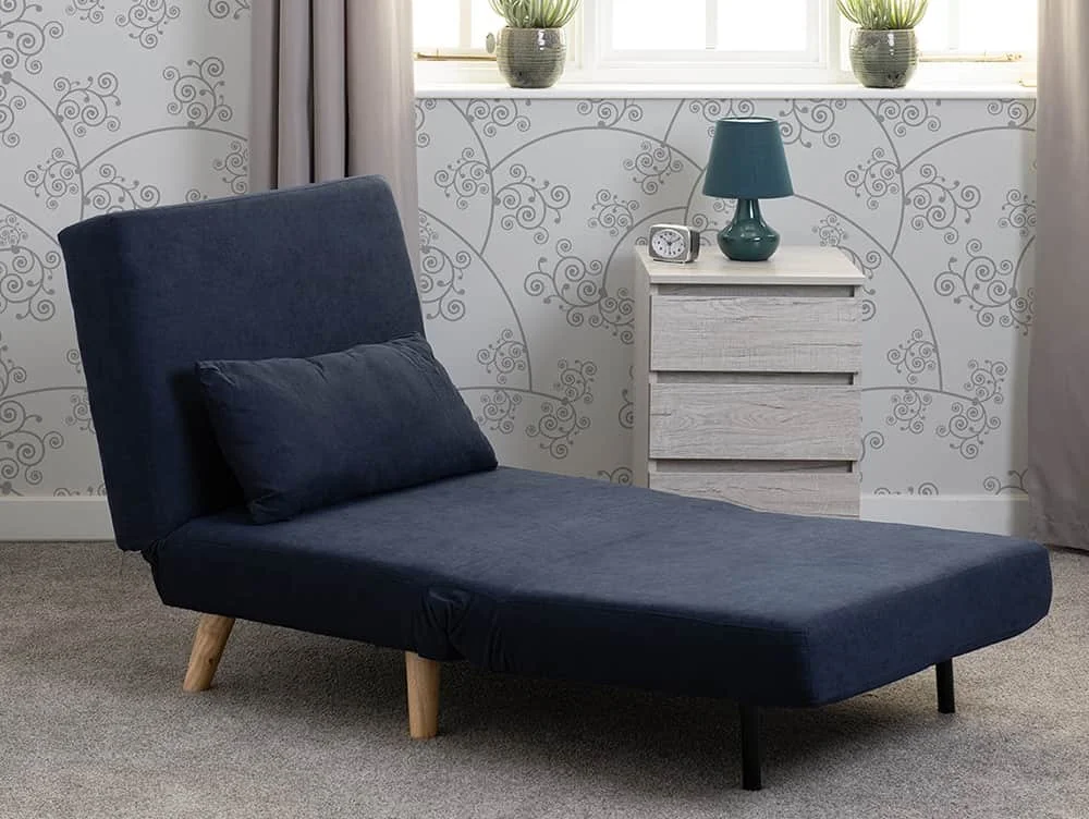 Seconique Seconique Astoria Navy Blue Fabric Chair Bed