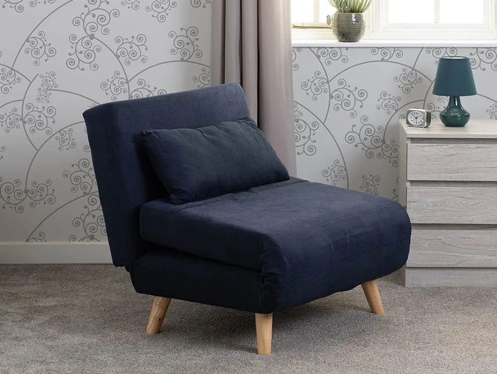 Seconique Seconique Astoria Navy Blue Fabric Chair Bed