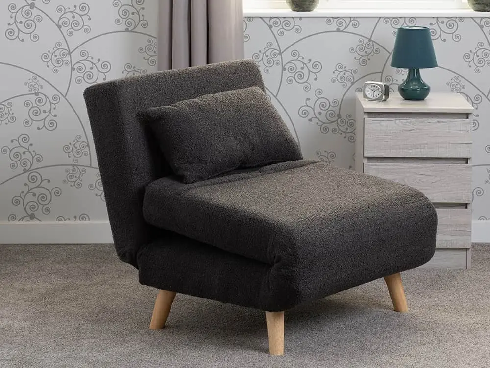 Seconique Seconique Astoria Grey Boucle Fabric Chair Bed