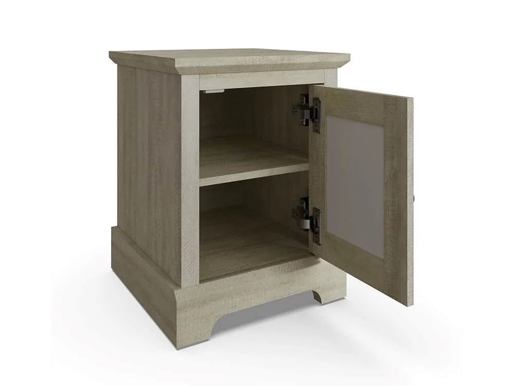 GFW GFW Amelie Dusty Grey 1 Door Mirrored Bedside Table