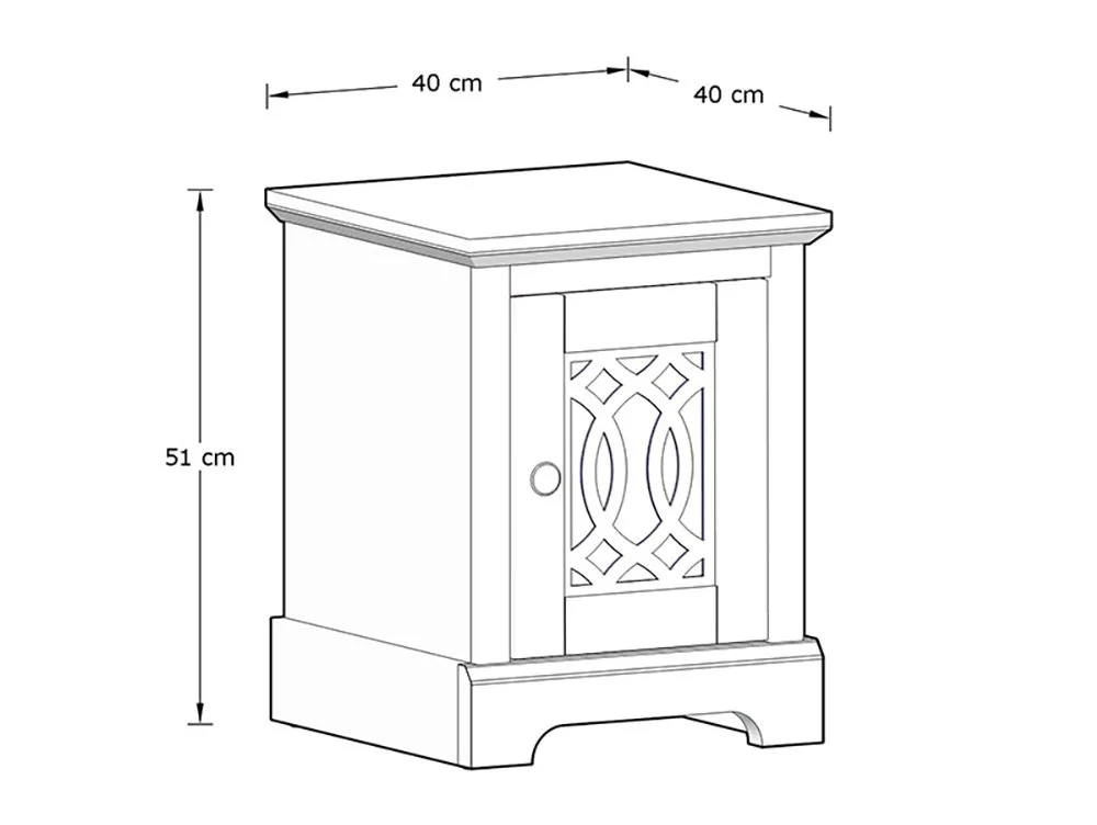 GFW GFW Amelie Mexican Grey 1 Door Mirrored Bedside Table