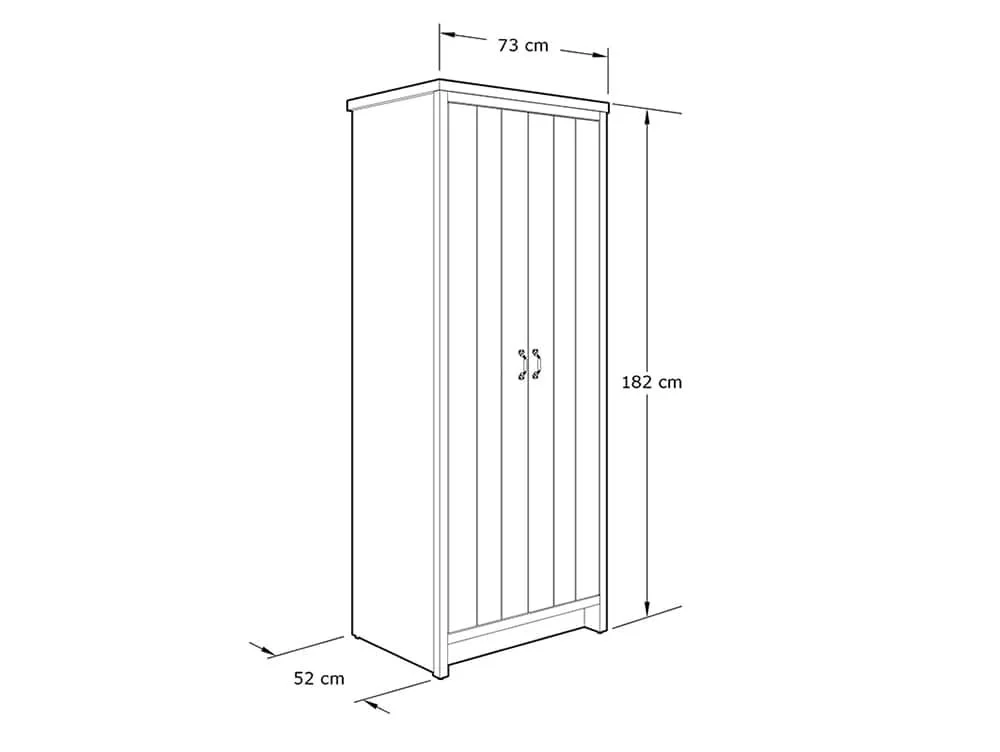 GFW GFW Boston Grey Wood Effect 2 Door Double Wardrobe