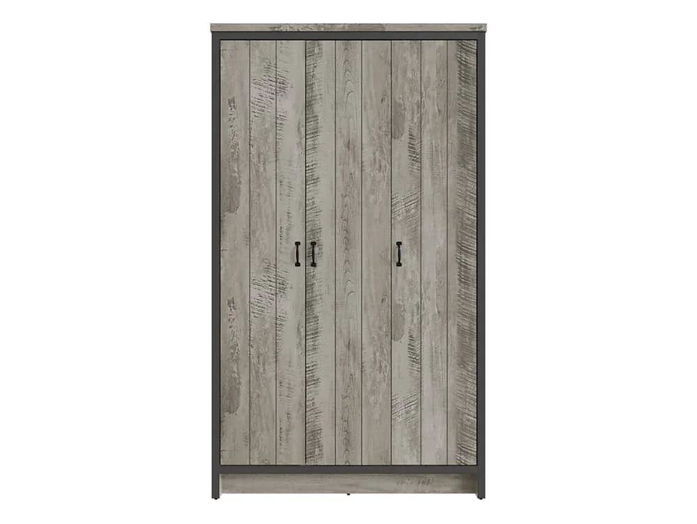 GFW GFW Boston Grey Wood Effect 3 Door Triple Wardrobe