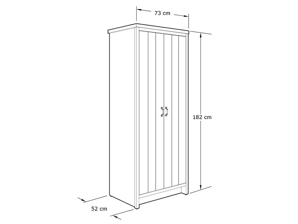 GFW GFW Boston Knotty Oak Effect 2 Door Double Wardrobe