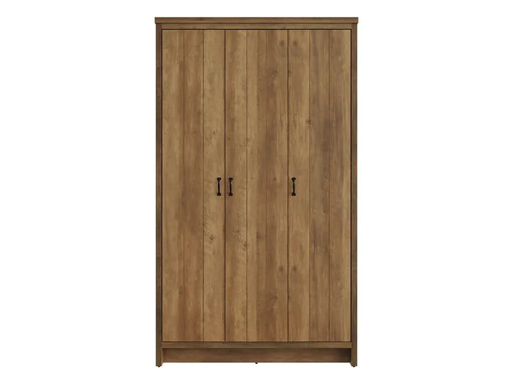 GFW GFW Boston Knotty Oak Effect 3 Door Triple Wardrobe