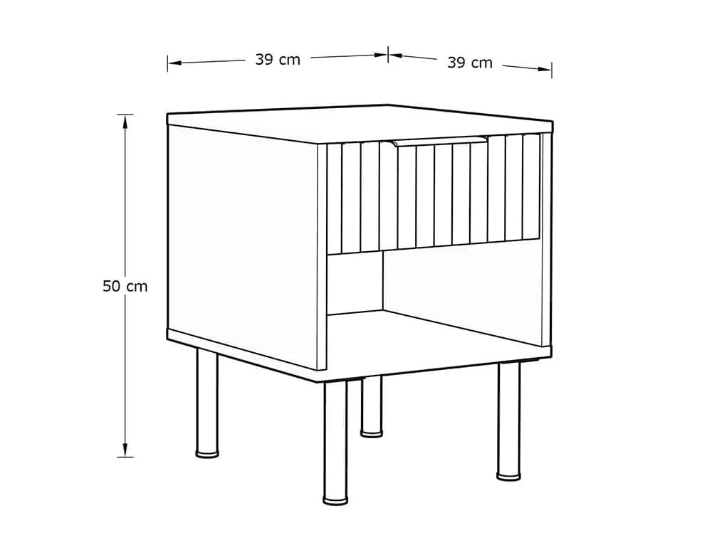 GFW GFW Nervata Black and Gold 1 Drawer Lamp Table