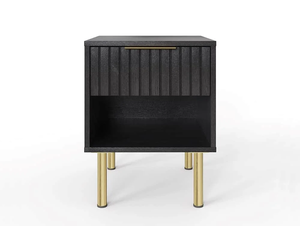 GFW GFW Nervata Black and Gold 1 Drawer Lamp Table