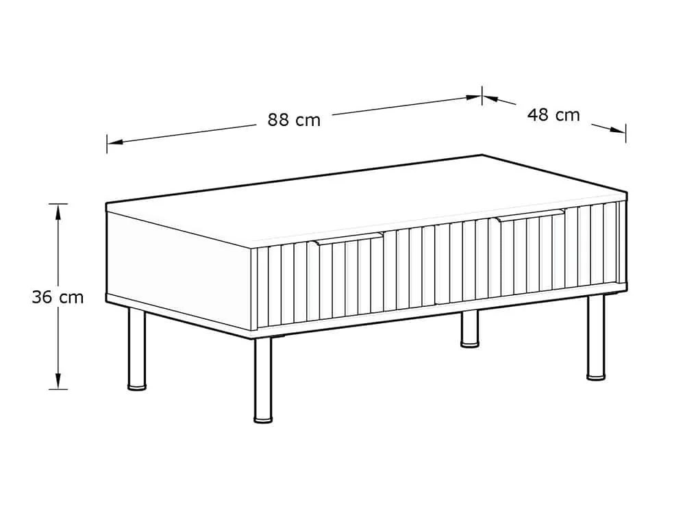 GFW GFW Nervata Black and Gold 2 Drawer Coffee Table