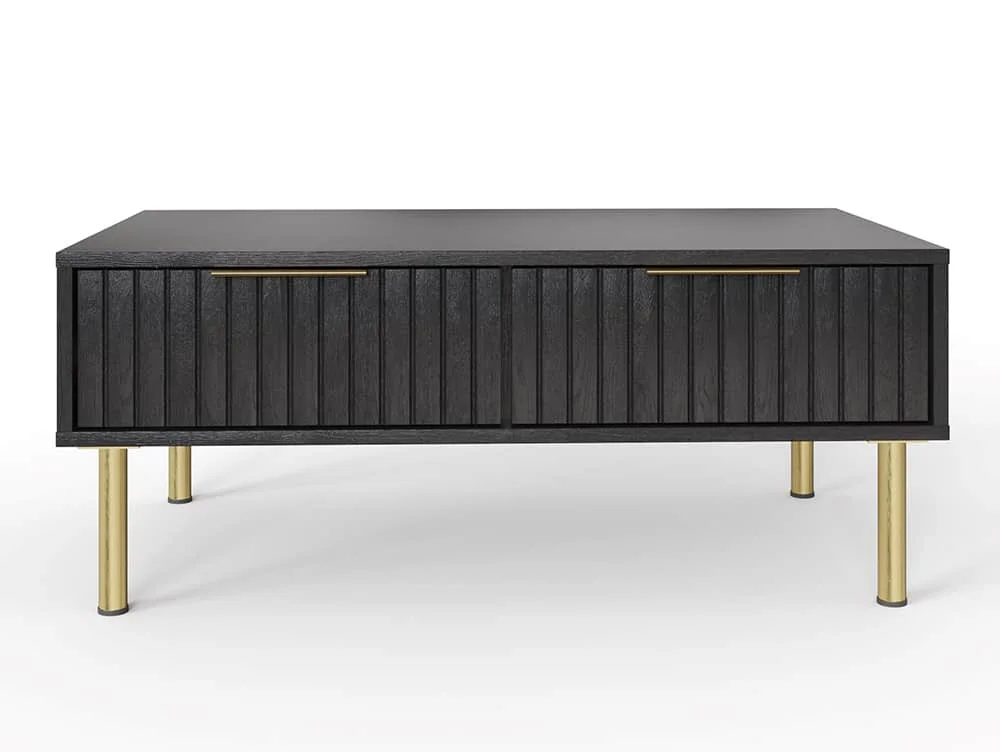 GFW GFW Nervata Black and Gold 2 Drawer Coffee Table