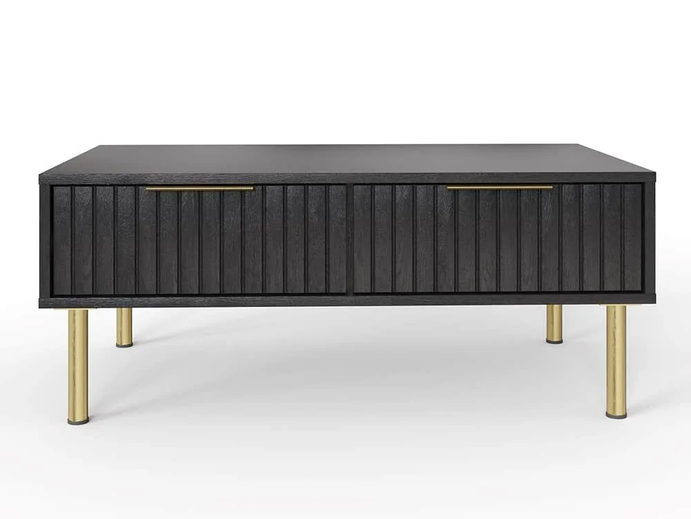 GFW GFW Nervata Black and Gold 2 Drawer Coffee Table