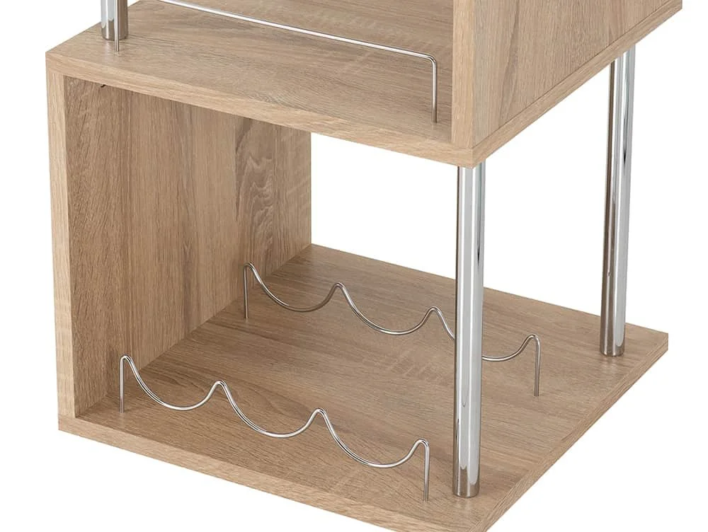 Seconique Seconique Charisma 120cm Sonoma Oak and Chrome Bar Table