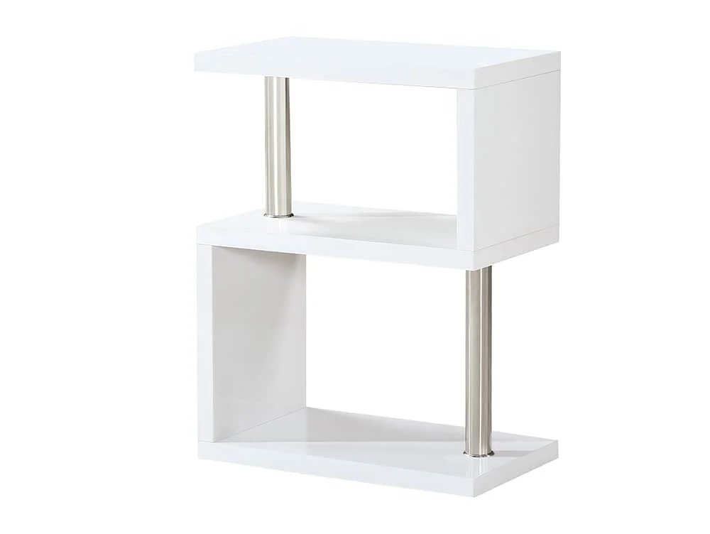 Seconique Seconique Charisma White Gloss and Chrome Shelving Unit