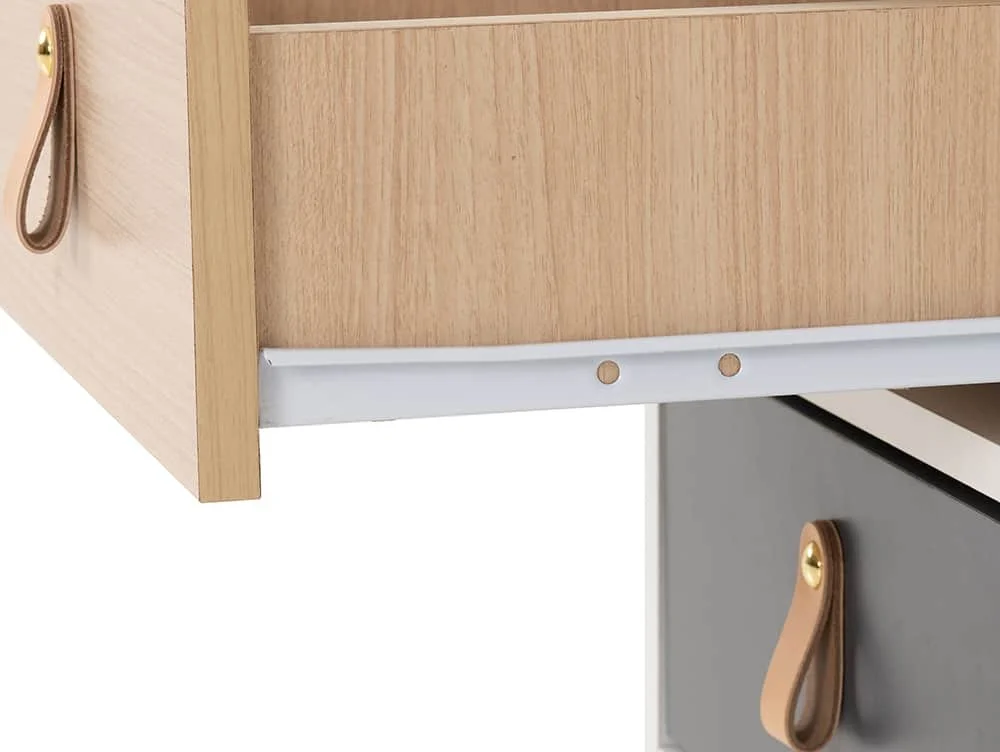 Seconique Seconique Brooklyn Grey and Oak 3 Drawer Bedside Table