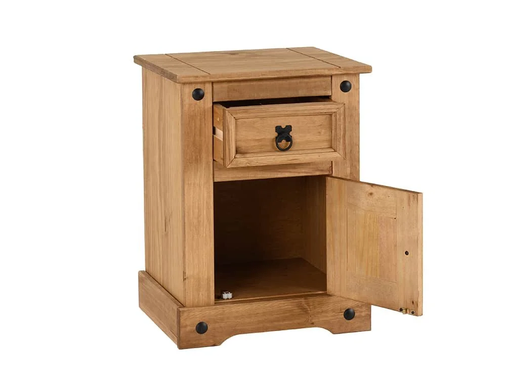 Seconique Seconique Corona Pine 1 Door 1 Drawer Petite Bedside Table