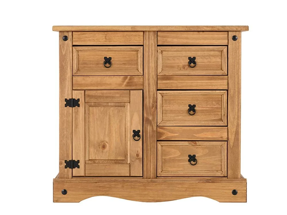 Seconique Seconique Corona Pine 1 Door 4 Drawer Compact Sideboard