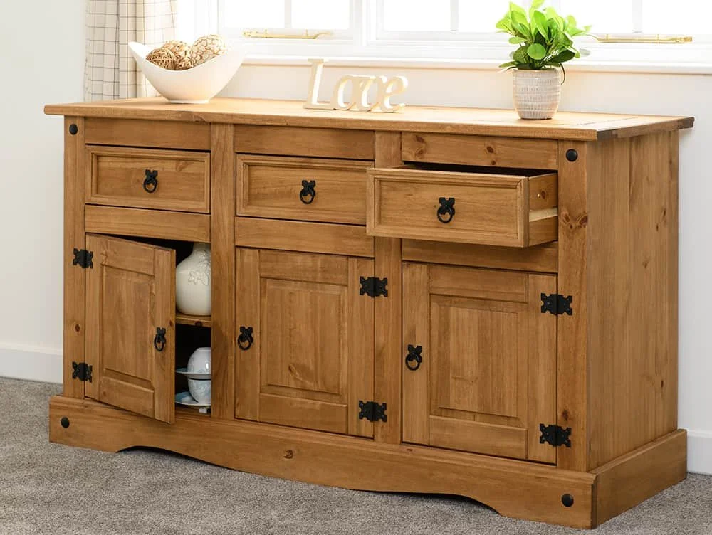 Seconique Seconique Corona Pine 3 Door 3 Drawer Sideboard