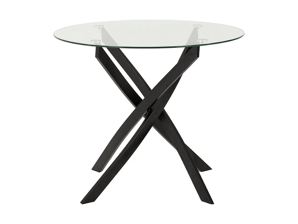 Seconique Seconique Sheldon 90cm Glass and Black Dining Table