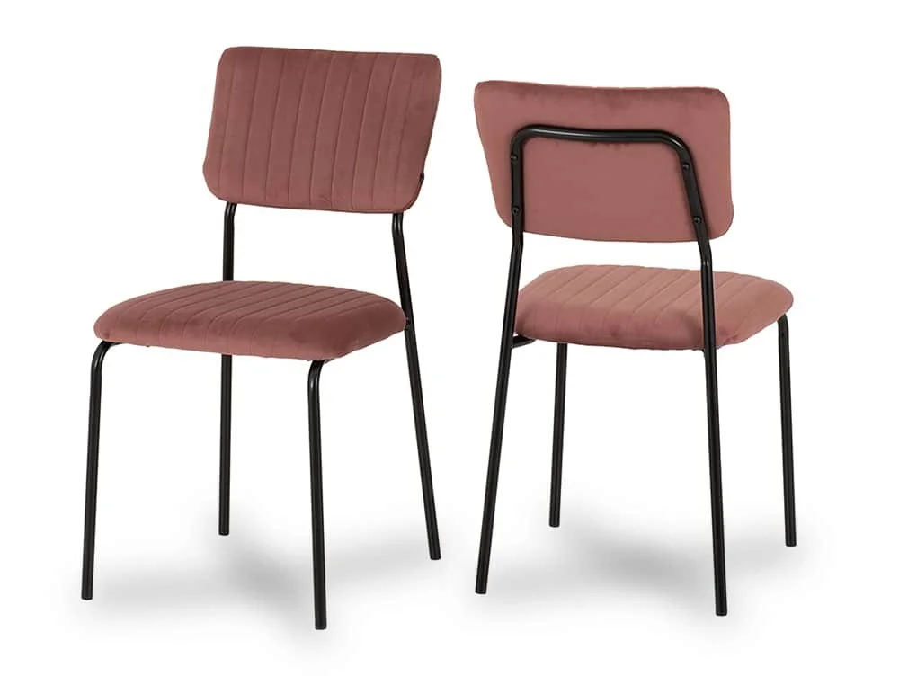 Seconique Seconique Sheldon Set of 4 Pink Velvet Dining Chairs