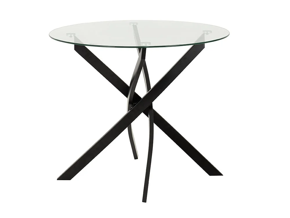 Seconique Seconique Sheldon Glass and Black Dining Table and 4 Grey Velvet Chairs