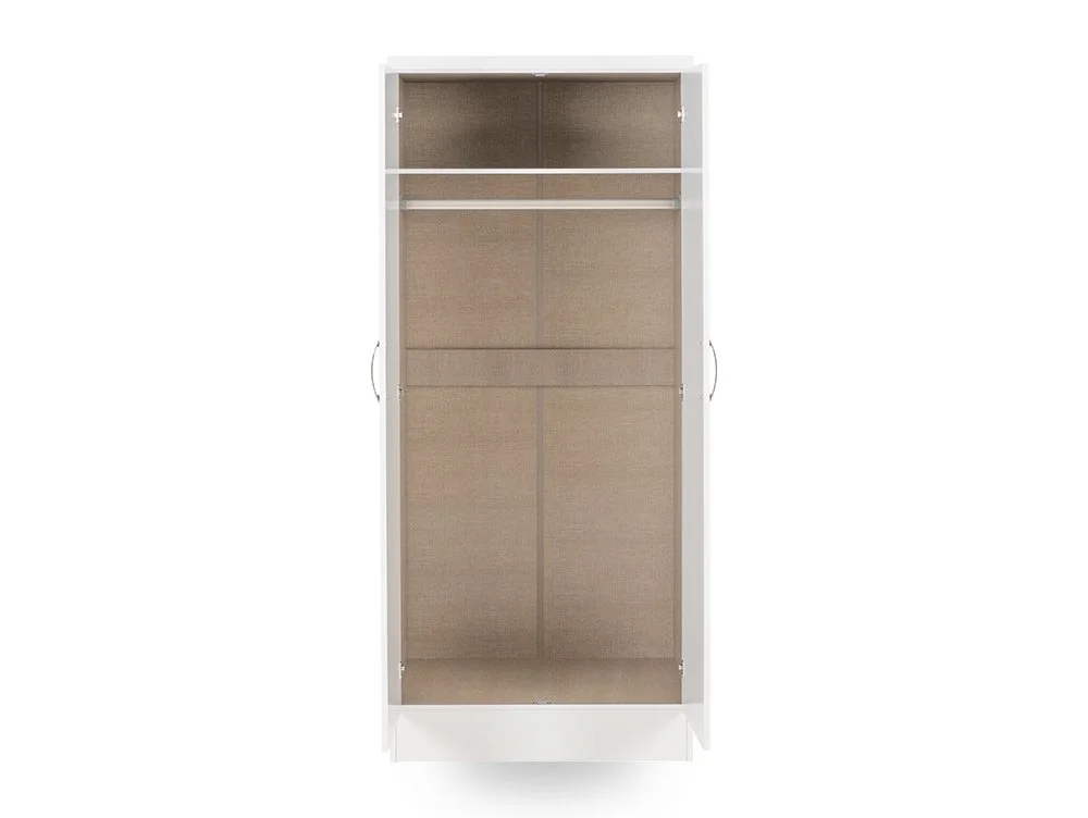 Seconique Seconique Nevada White High Gloss 2 Door Double Wardrobe