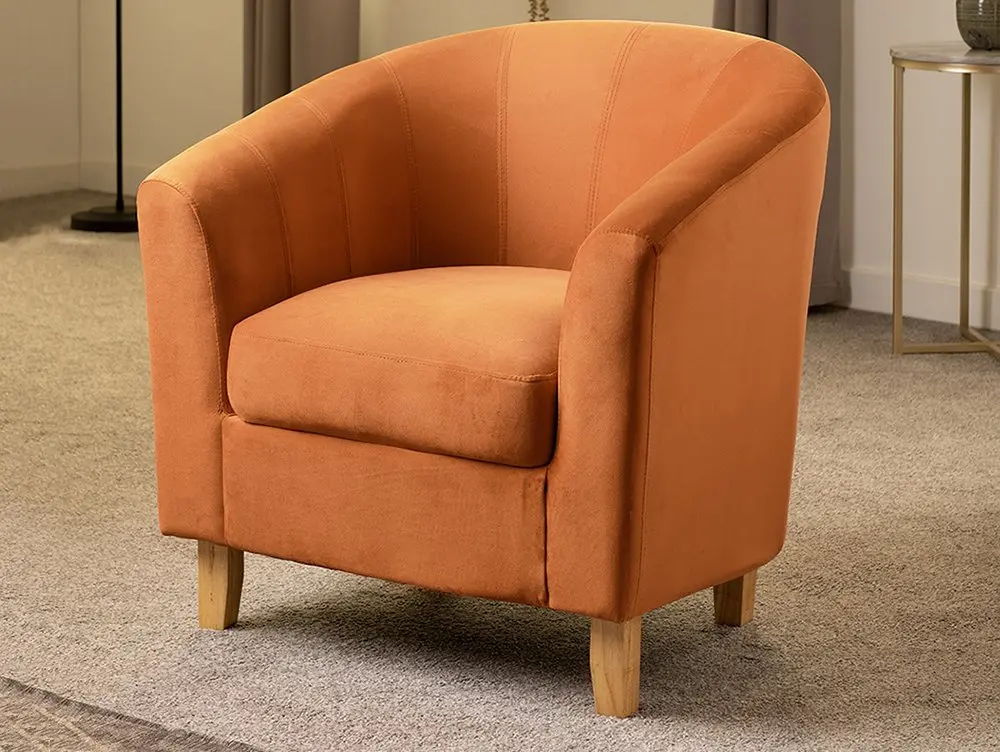 Seconique Seconique Tempo Burnt Orange Velvet Tub Chair