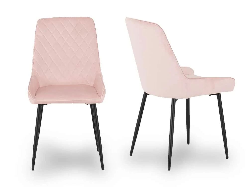 Seconique Seconique Avery Set of 2 Pink Velvet Dining Chairs