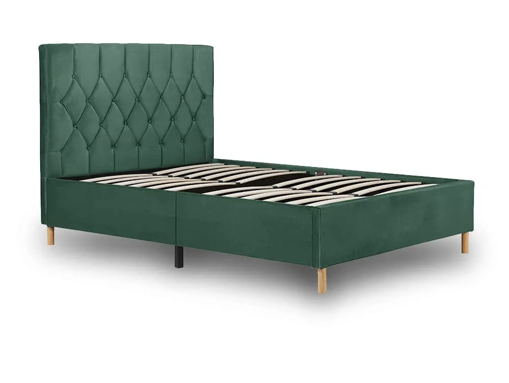 Birlea Furniture & Beds Birlea Loxley 4ft6 Double Green Fabric Bed Frame