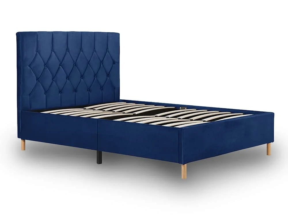Birlea Furniture & Beds Birlea Loxley 4ft6 Double Midnight Blue Fabric Bed Frame