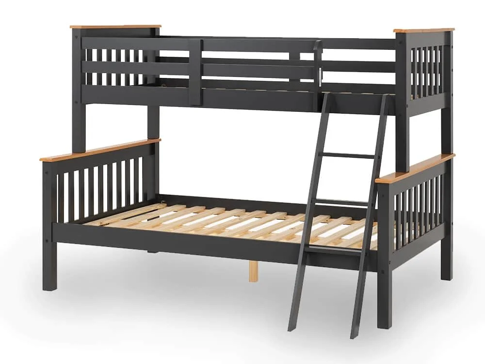 Seconique Seconique Neptune 3ft plus 4ft Grey and Oak Wooden Bunk Bed Frame