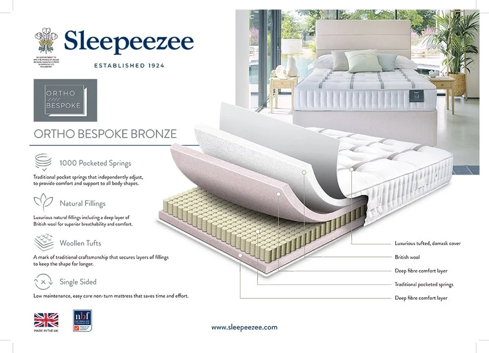 Sleepeezee Sleepeezee Ortho Bespoke Bronze Pocket 1000 4ft Small Double Mattress