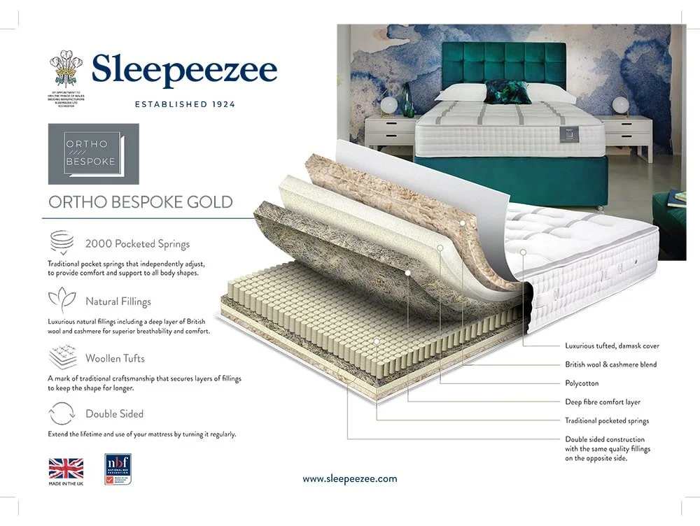 Sleepeezee Sleepeezee Ortho Bespoke Gold Pocket 2000 Mattress
