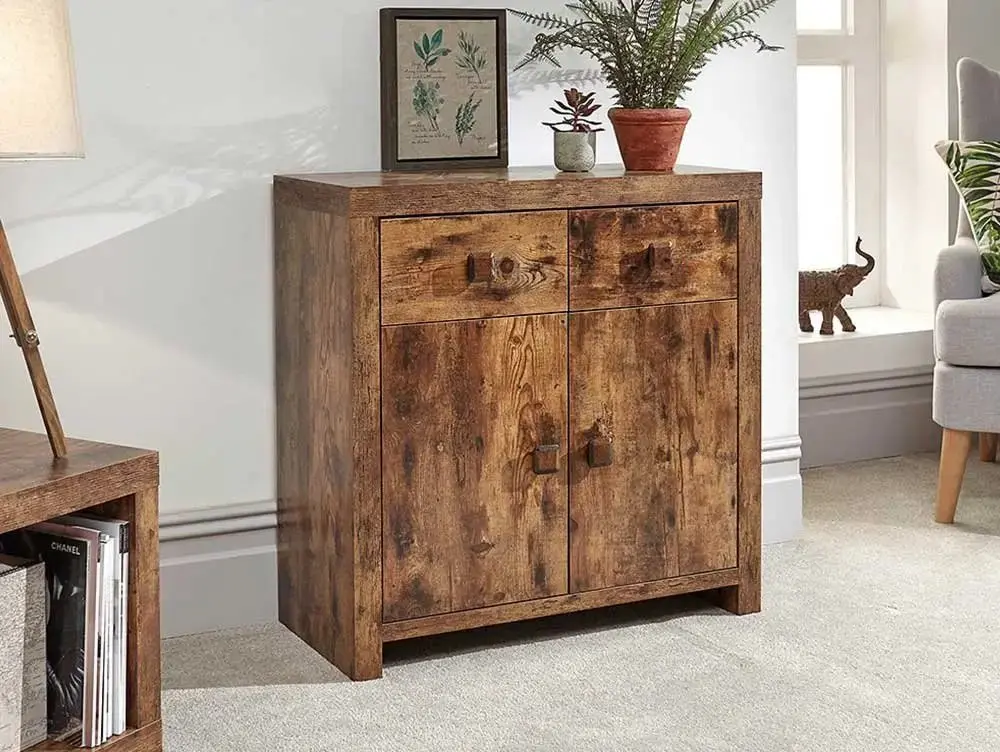 GFW Clearance - GFW Jakarta Mango Wood Effect 2 Door 2 Drawer Compact Sideboard