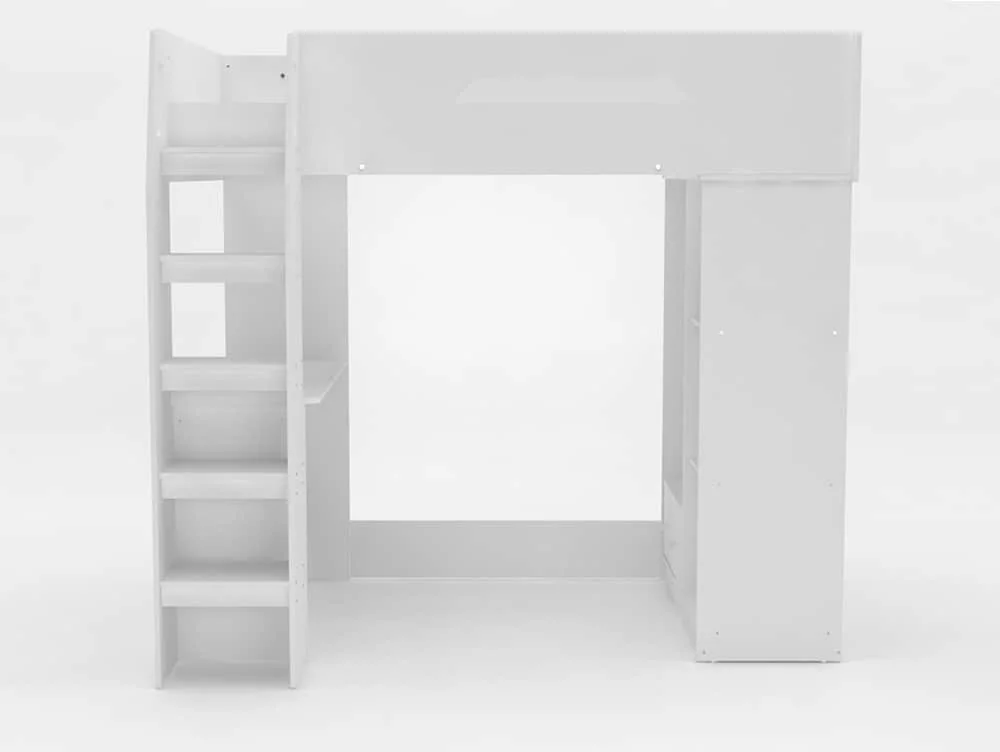 Kidsaw Kidsaw Kudl White Wooden High Sleeper Bed Frame