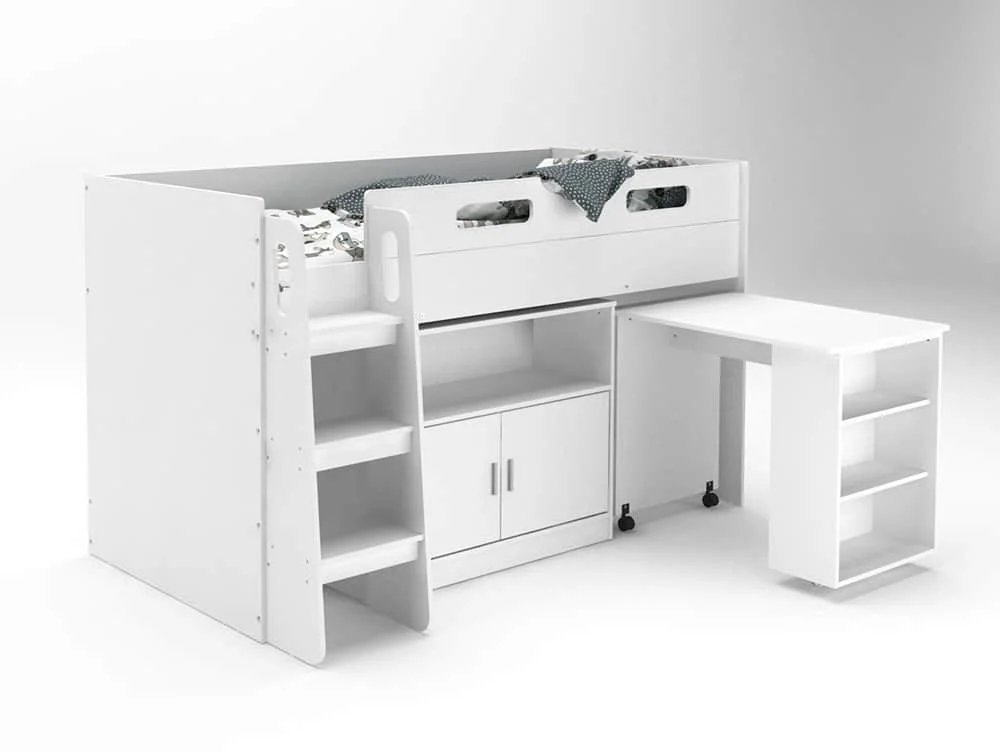 Kidsaw Kidsaw Kudl White Storage Mid Sleeper Bed Frame