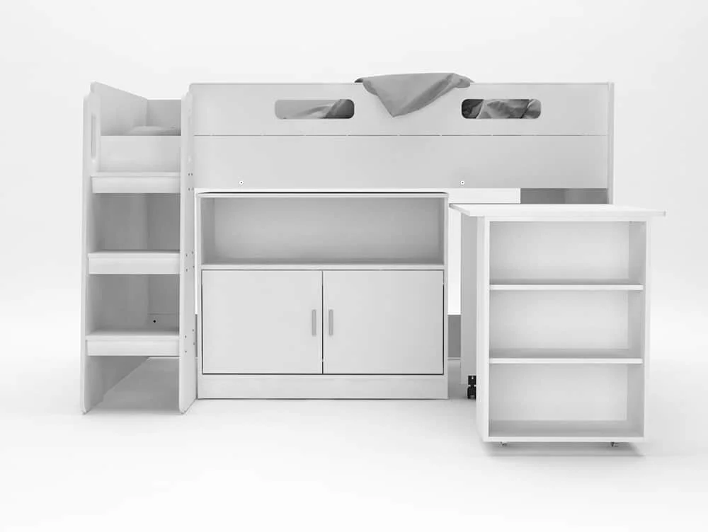 Kidsaw Kidsaw Kudl 3ft Single White Storage Mid Sleeper Bed Frame