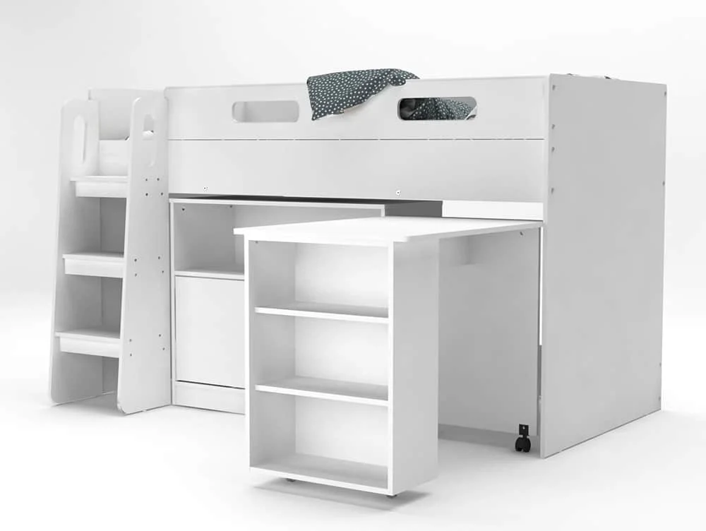 Kidsaw Kidsaw Kudl White Storage Mid Sleeper Bed Frame