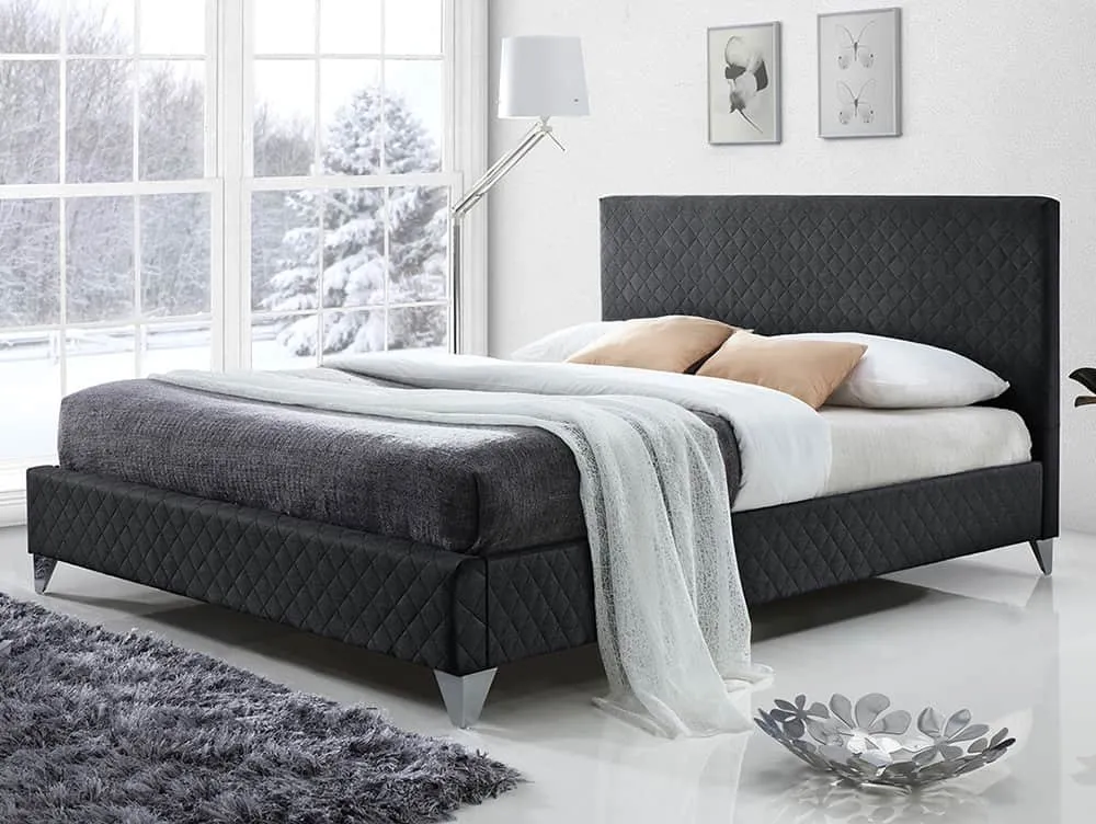 Time Living Time Living Brooklyn Dark Grey Fabric Bed Frame