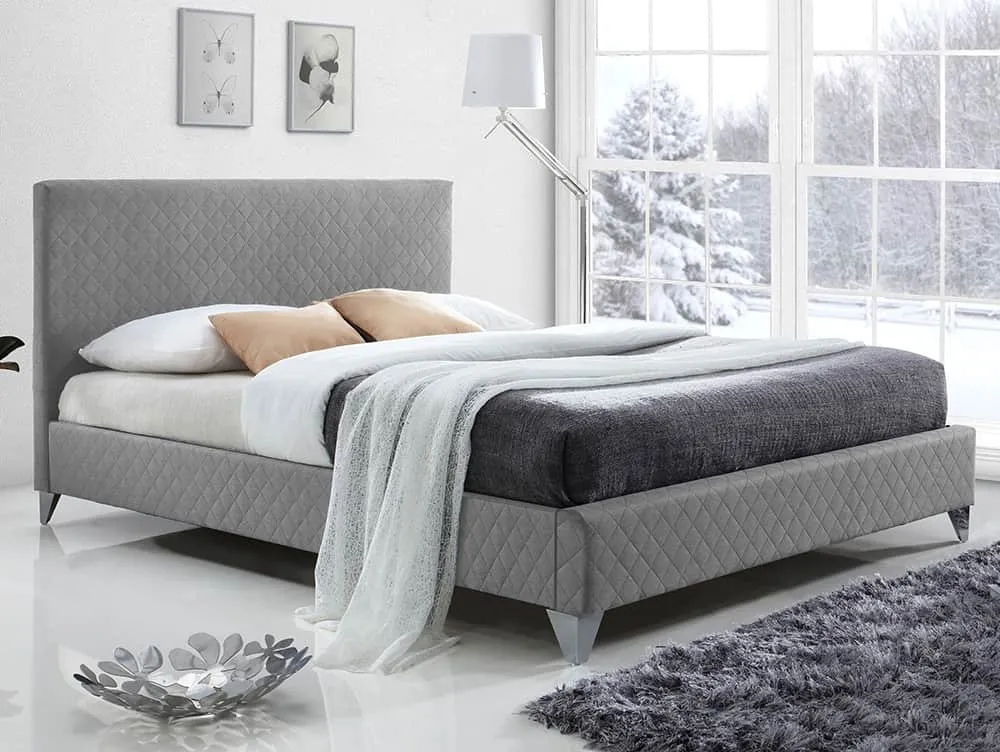 Time Living Time Living Brooklyn Grey Fabric Bed Frame