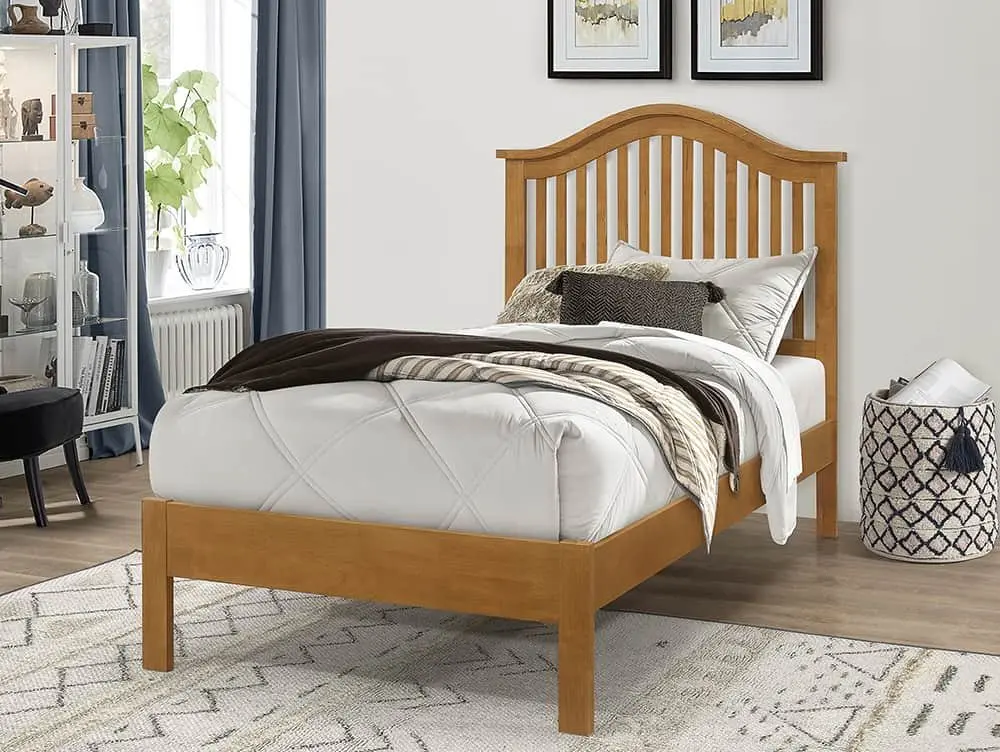 Honey oak sleigh bed discount