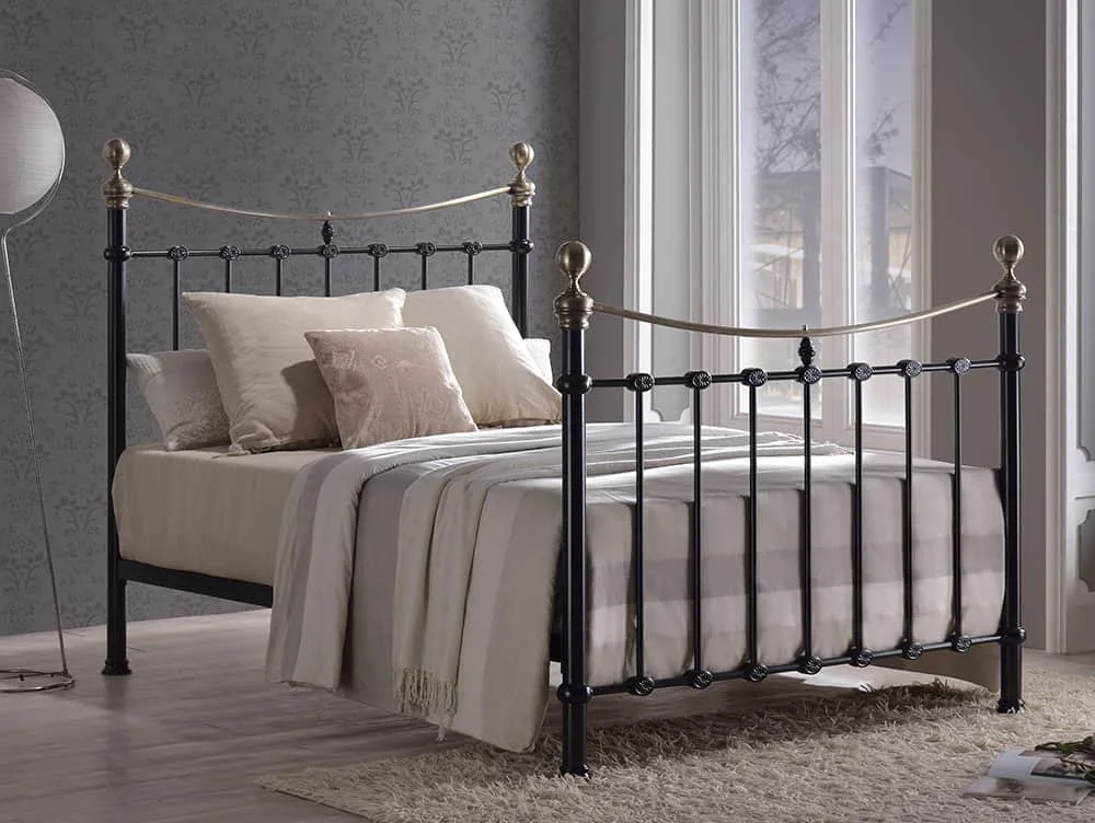 Time Living Time Living Elizabeth 4ft6 Double Black and Brass Metal Bed Frame