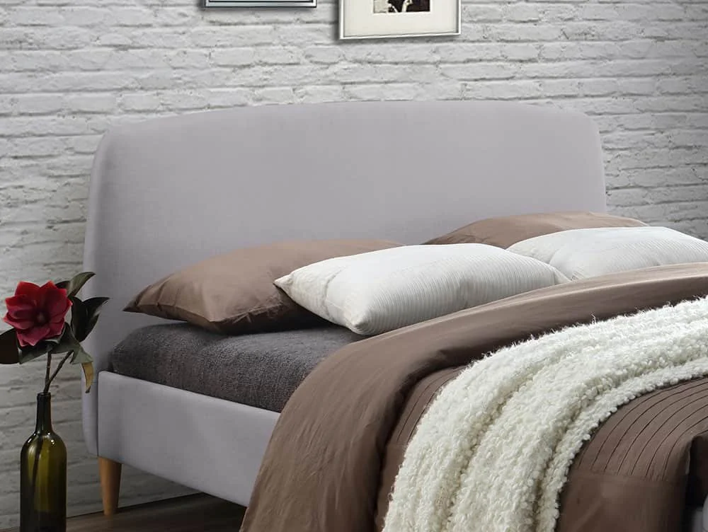 Time Living Time Living Geneva Light Grey Fabric Bed Frame