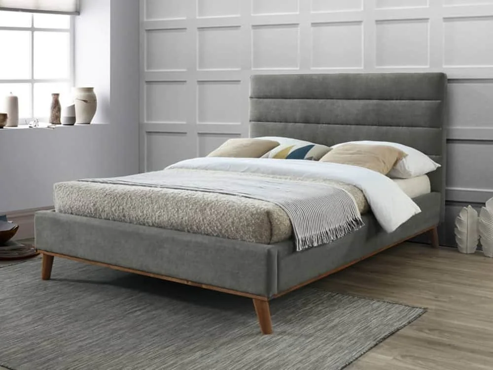 Time Living Time Living Mayfair Light Grey Fabric Bed Frame