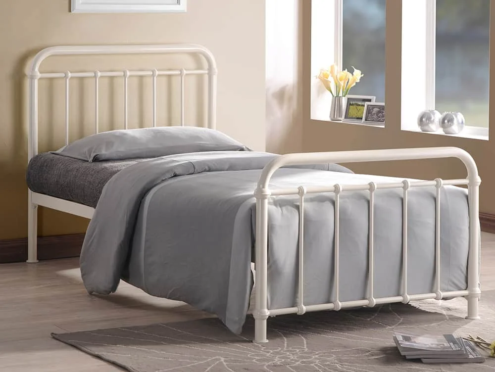 Time Living Time Living Miami 3ft Single Ivory Metal Bed Frame