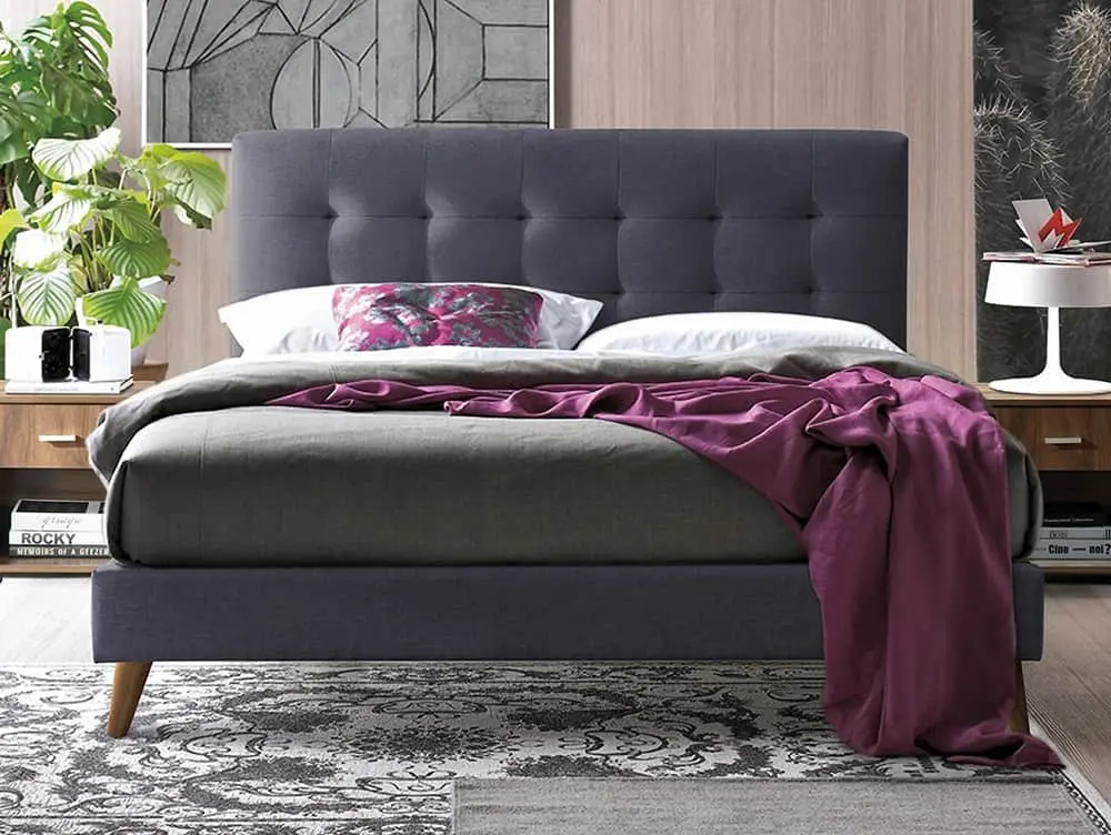 Time Living Time Living Novara 5ft King Size Dark Grey Fabric Bed Frame