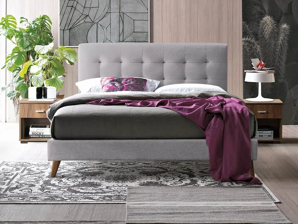 Time Living Time Living Novara 5ft King Size Light Grey Fabric Bed Frame