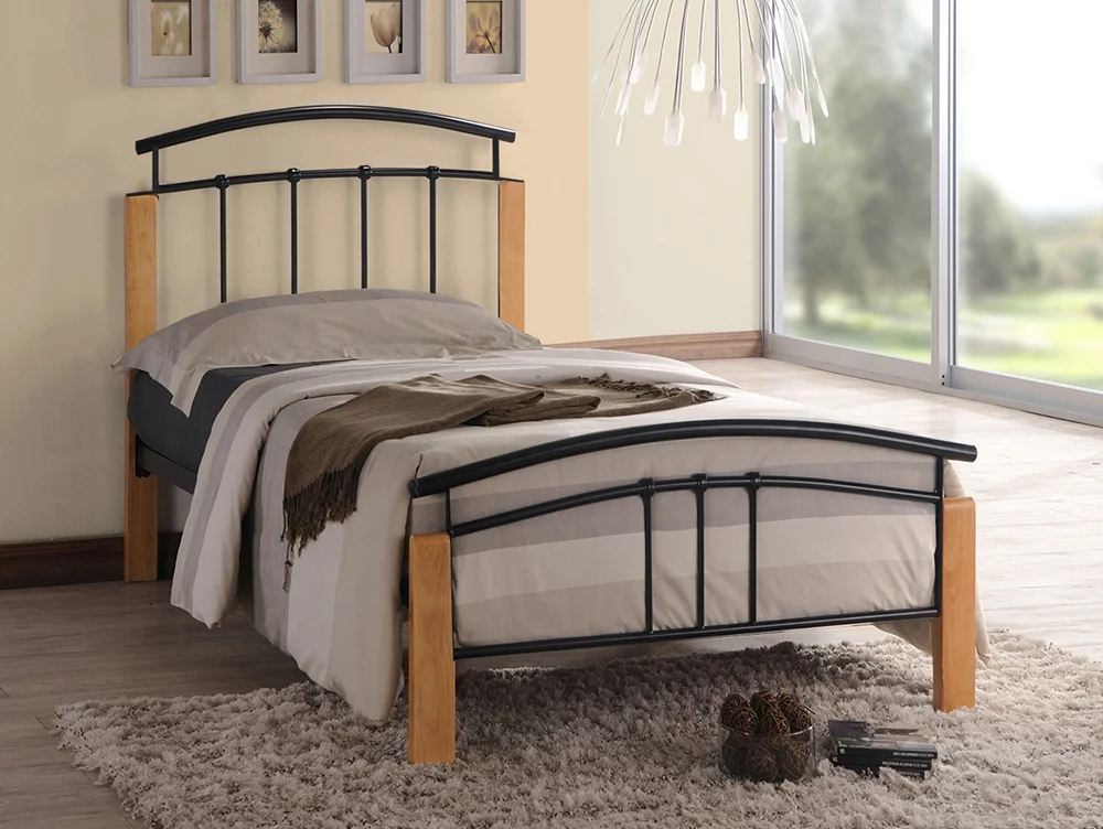 Time Living Time Living Tetras 3ft Single Black and Beech Metal Bed Frame