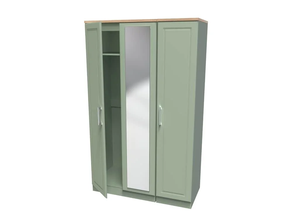 Welcome Welcome Kent 3 Door Mirrored Triple Wardrobe (Assembled)