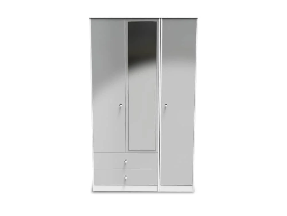 Welcome Welcome Padstow 3 Door 2 Drawer Tall Mirrored Triple Wardrobe (Assembled)