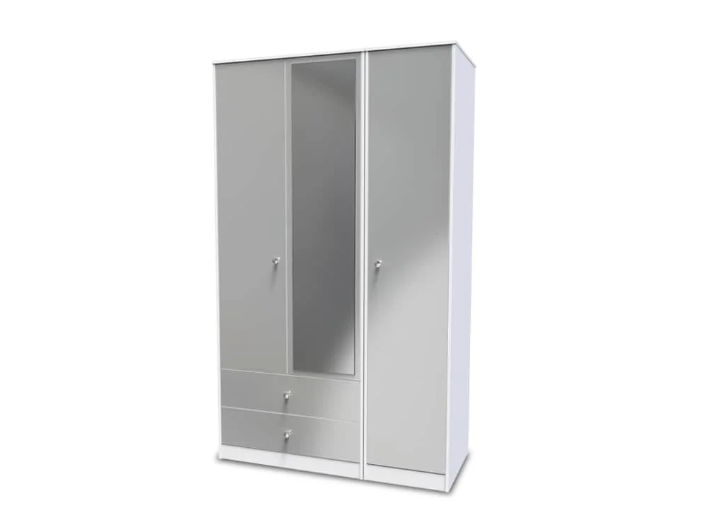 Welcome Welcome Padstow 3 Door 2 Drawer Tall Mirrored Triple Wardrobe (Assembled)
